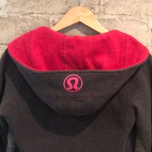 Lululemon Scuba Hoodie Heathered Grey & Pink